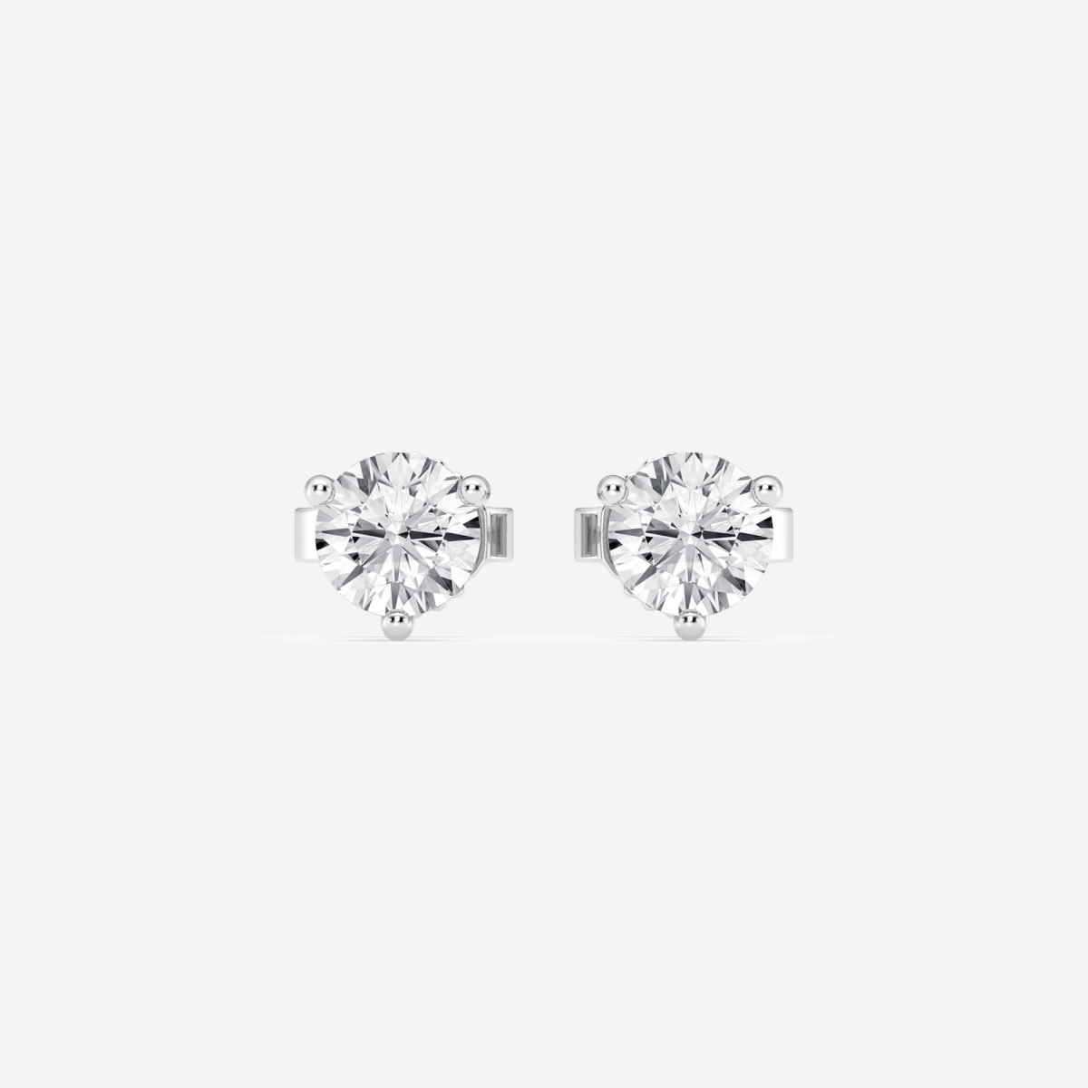 3/4 ctw Round Near-Colorless Lab Grown Diamond Three Prong Martini Stud Earrings