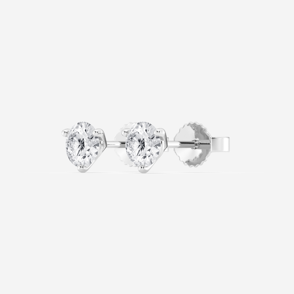 Additional Image 1 for  3/4 ctw Round Near-Colorless Lab Grown Diamond Three Prong Martini Stud Earrings