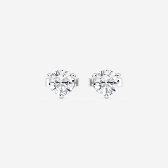 3/4 ctw Round Near-Colorless Lab Grown Diamond Three Prong Martini Stud Earrings