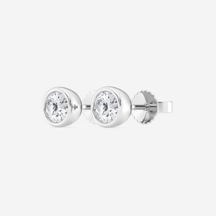 Additional Image 1 for  3/4 ctw Round Lab Grown Diamond Bezel Set Solitaire Stud Earrings