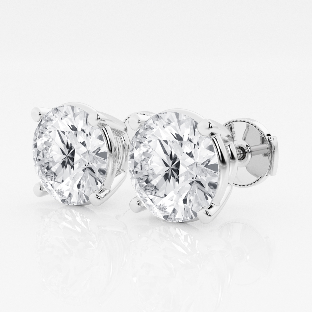 Additional Image 1 for  8 ctw Round Colorless (E-F) Lab Grown Diamond Certified Stud Earrings