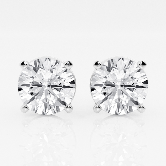 8 ctw Round Colorless (E-F) Lab Grown Diamond Certified Stud Earrings