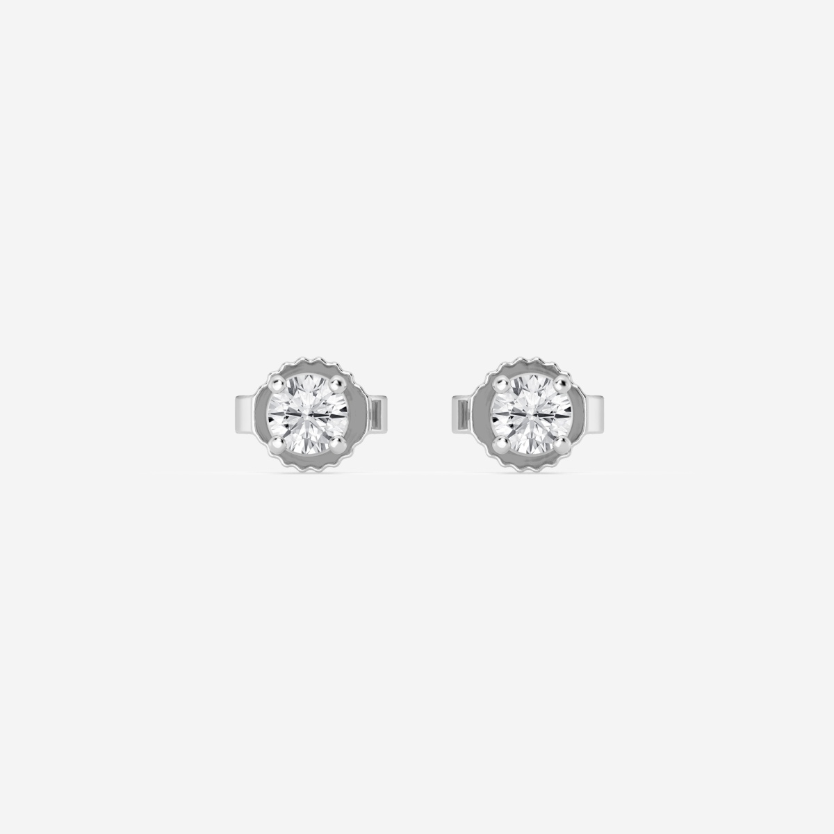 Additional Image 2 for  1/4 ctw Round Lab Grown Diamond Stud Earrings in Sterling Silver