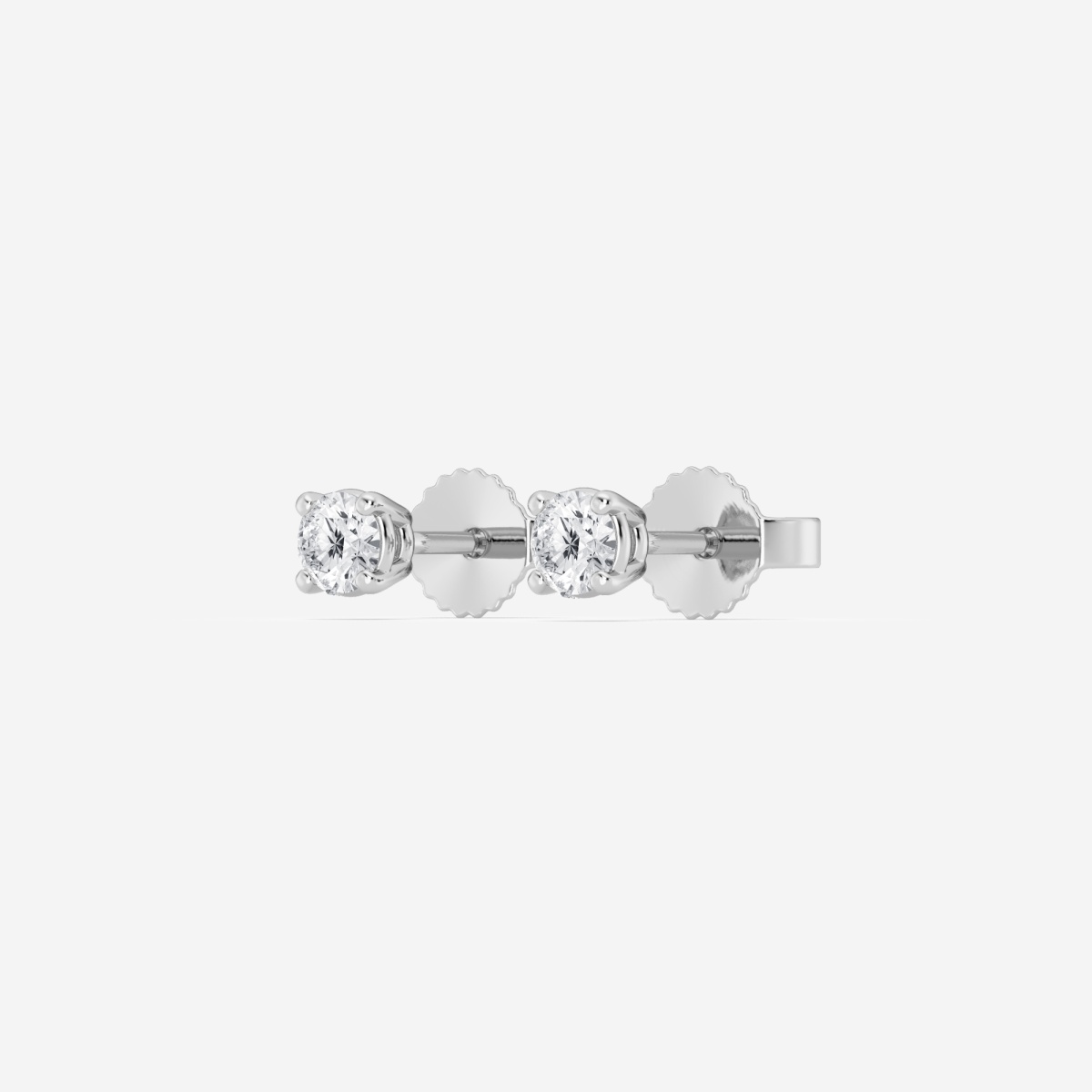 Additional Image 1 for  1/4 ctw Round Lab Grown Diamond Stud Earrings in Sterling Silver