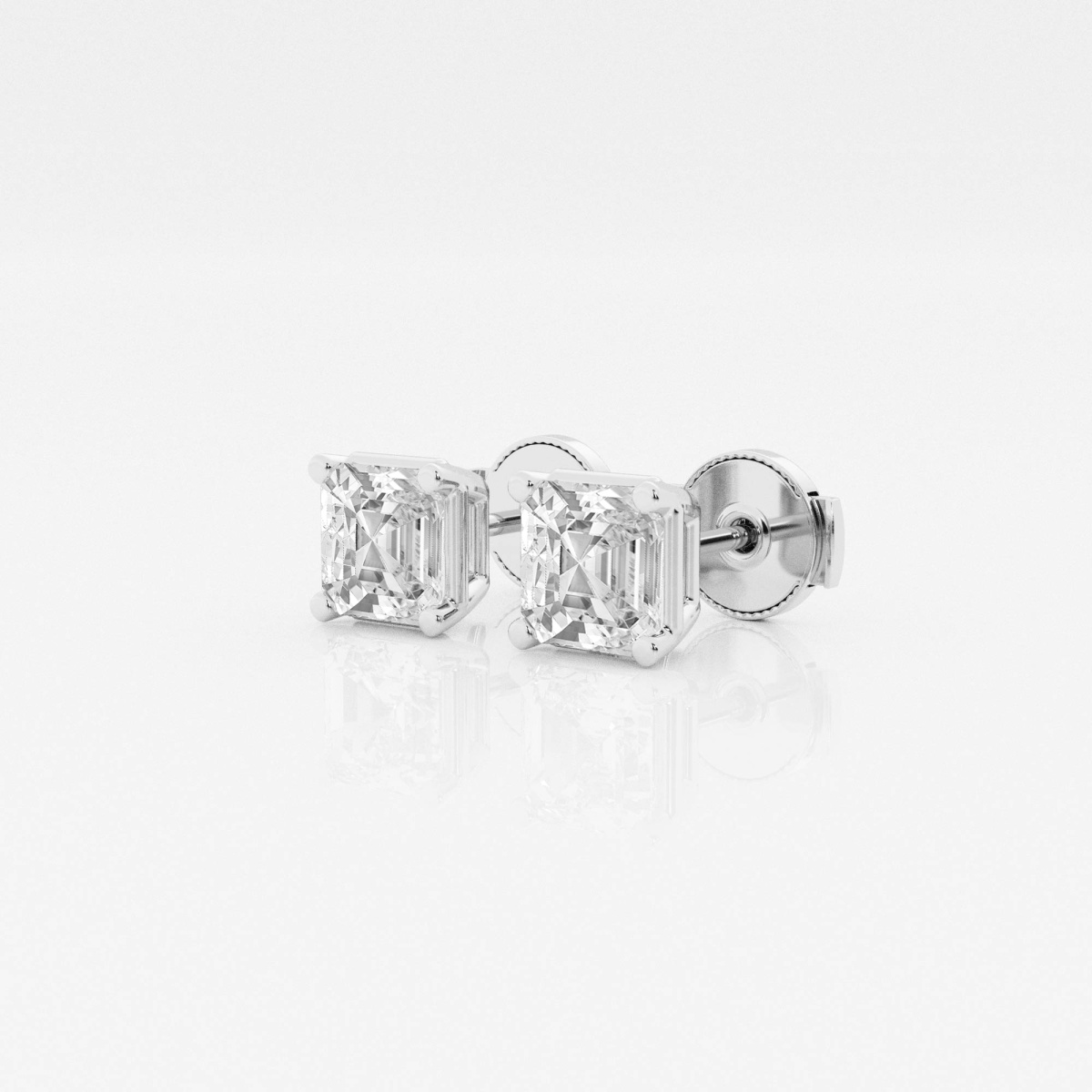Additional Image 1 for  2 ctw Asscher Lab Grown Diamond Solitaire Stud Earrings