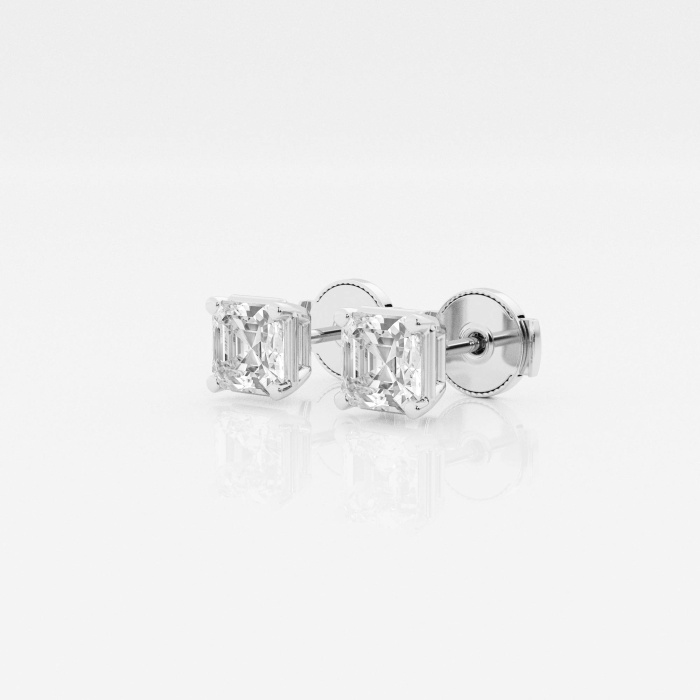 Additional Image 1 for  1 1/2 ctw Asscher Lab Grown Diamond Solitaire Stud Earrings