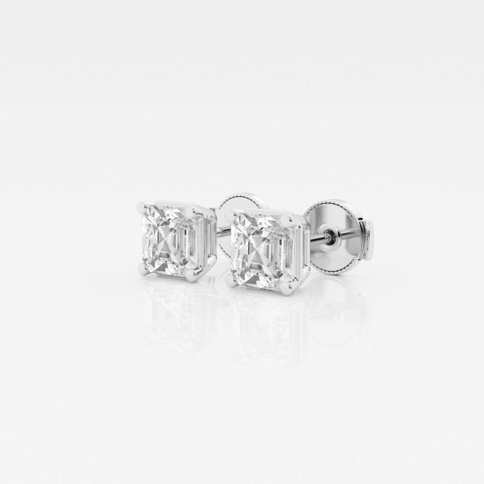 Additional Image 1 for  2 ctw Asscher Lab Grown Diamond Solitaire Stud Earrings