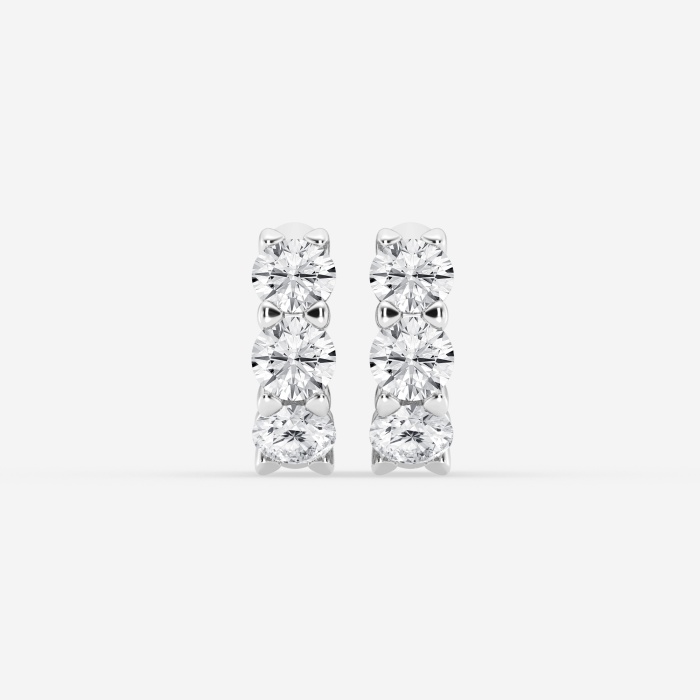 3 ctw Round Lab Grown Diamond Huggie Hoop Earrings