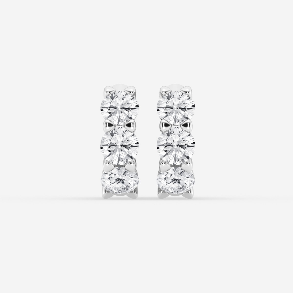 6 ctw Round Lab Grown Diamond Huggie Hoop Earrings