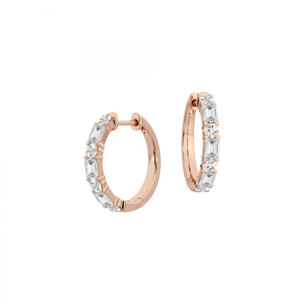 product video for 1 1/3 ctw Mixed Lab Grown Diamond Hoop Earrings