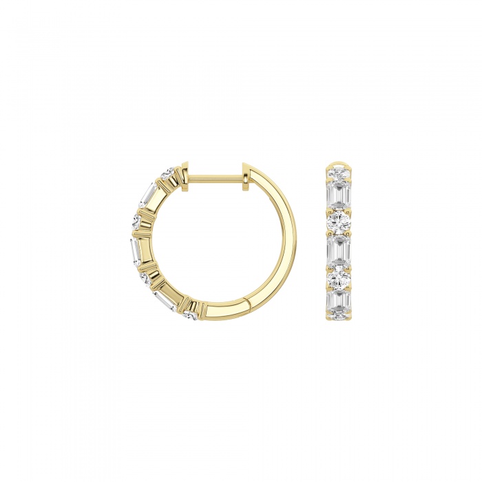 Additional Image 1 for  1 1/3 ctw Mixed Lab Grown Diamond Hoop Earrings