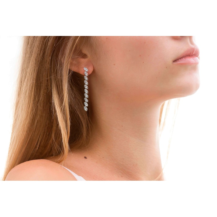 Additional Image 4 for  Badgley Mischka 3 1/2 ctw Marquise Lab Grown Diamond Dangle Fashion Earrings
