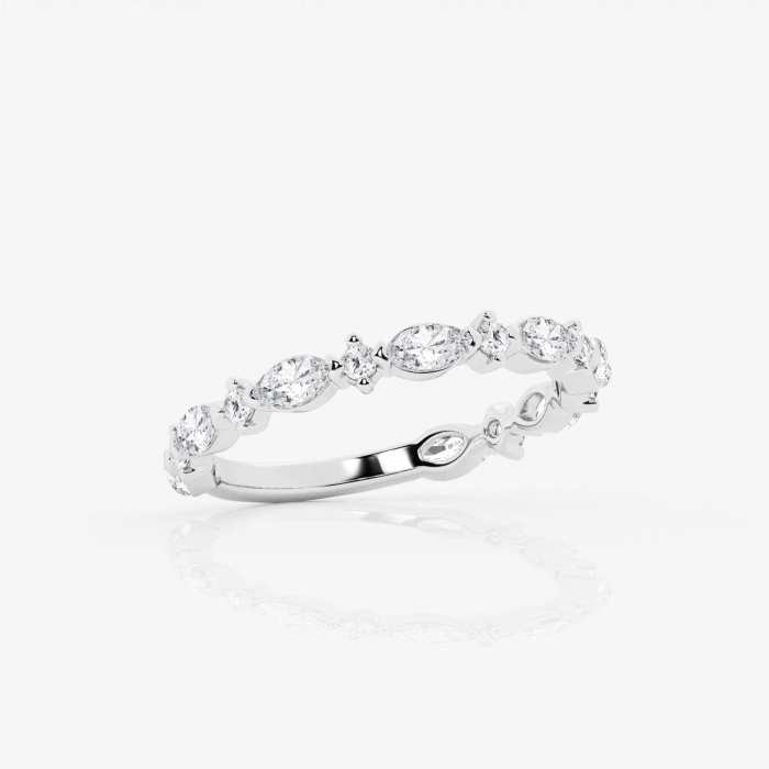 Additional Image 1 for  5/8 ctw Round and Marquise Lab Grown Diamond Alternating Wedding Band