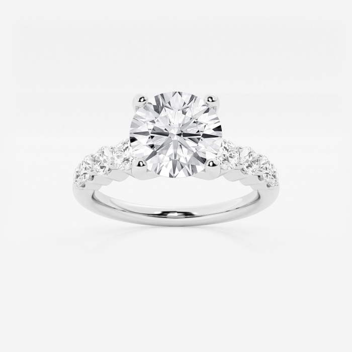 3 ctw Round Lab Grown Diamond Graduated Engagement Ring