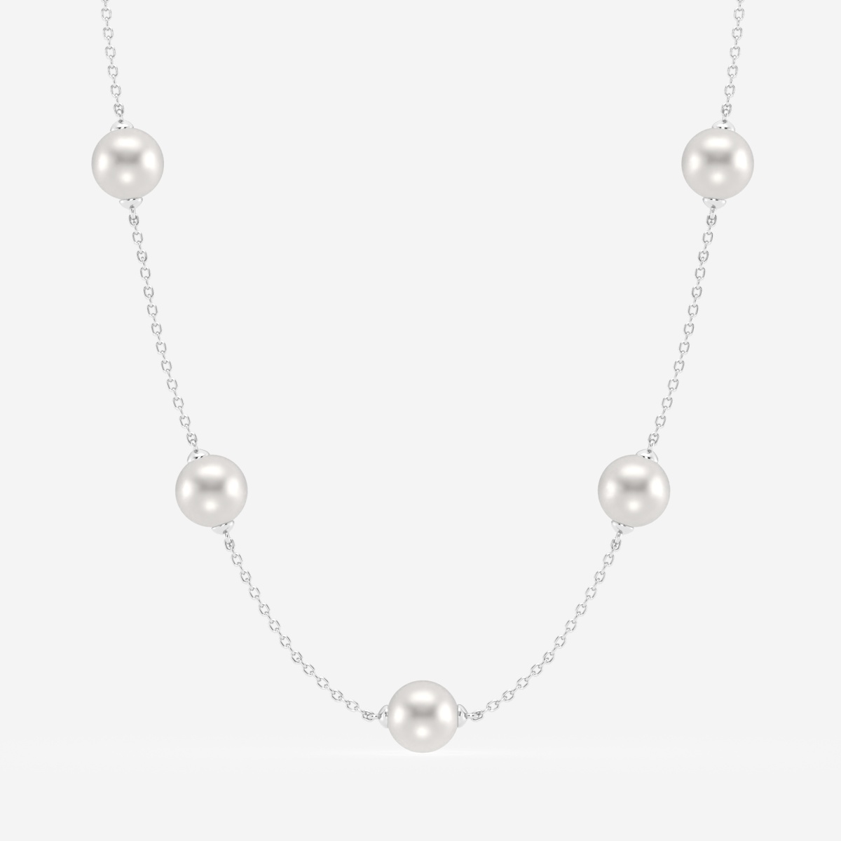 5.5 - 6.0 mm Cultured Freshwater Pearl Station Fashion Necklace