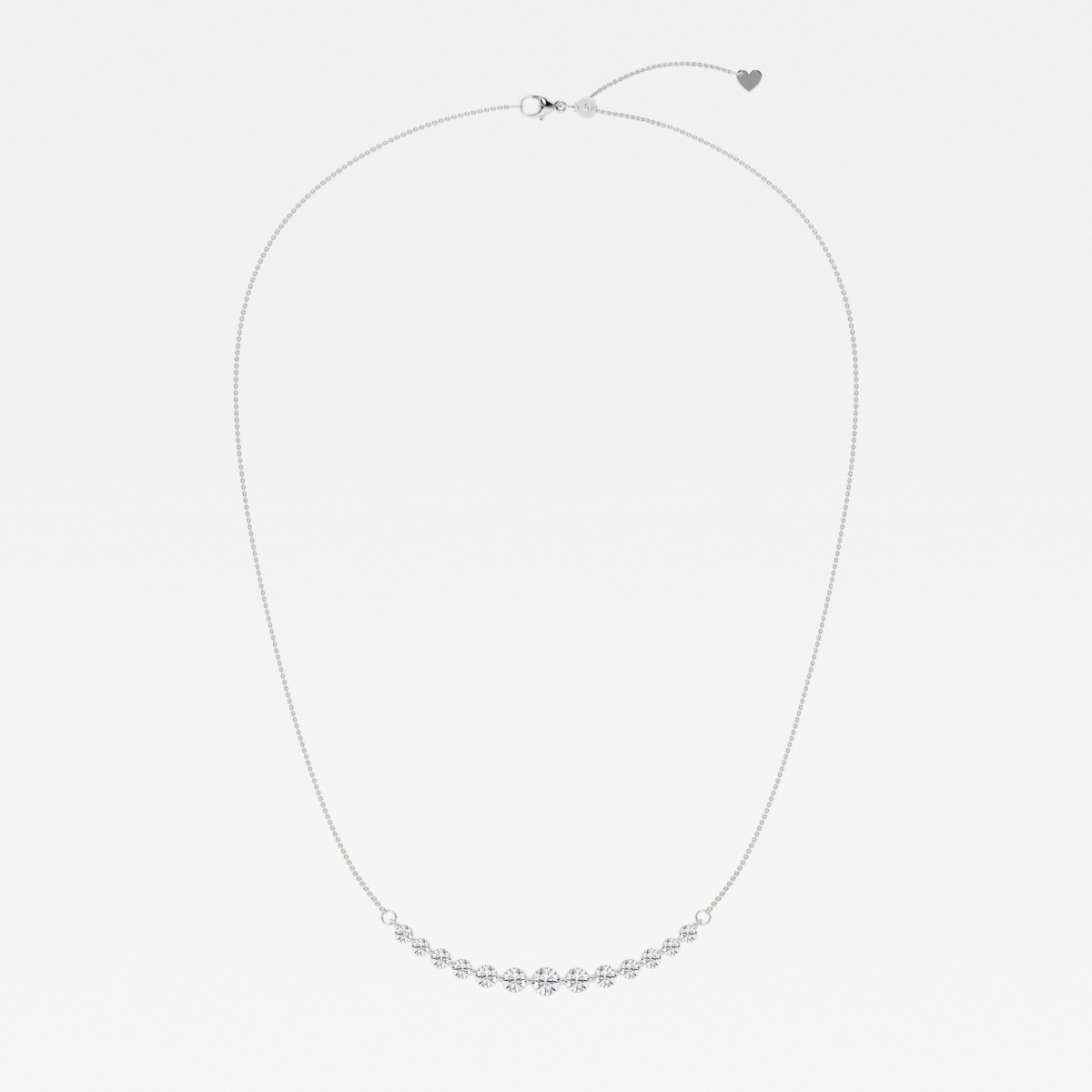 Additional Image 1 for  2 ctw Round Lab Grown Diamond Curved Center Fashion Necklace