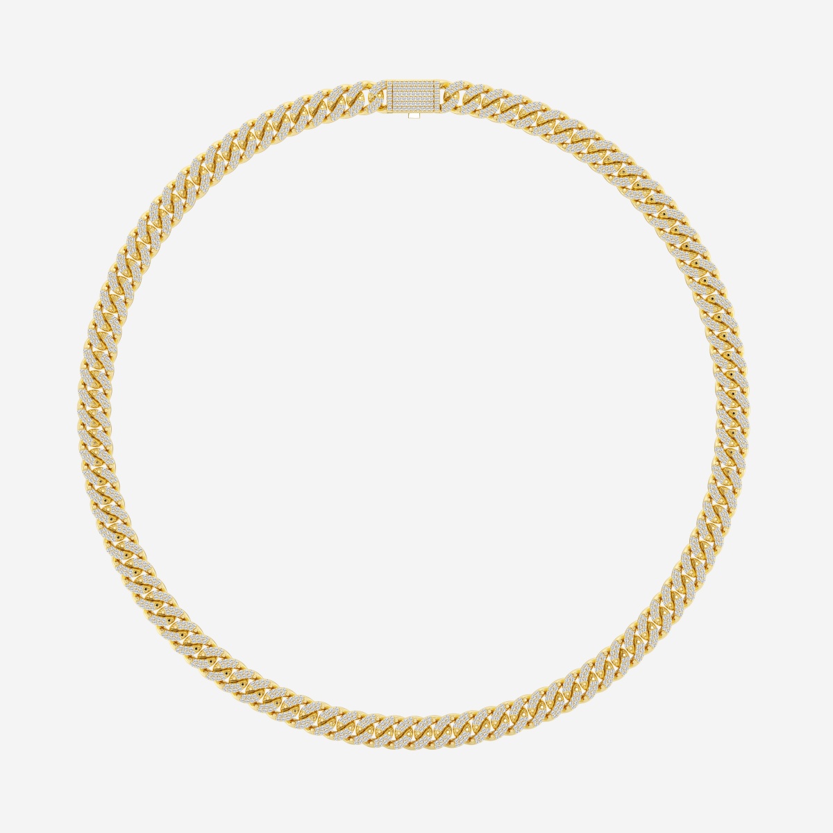 Additional Image 1 for  7 1/3 ctw Round Lab Grown Diamond Cuban Link Fashion Necklace