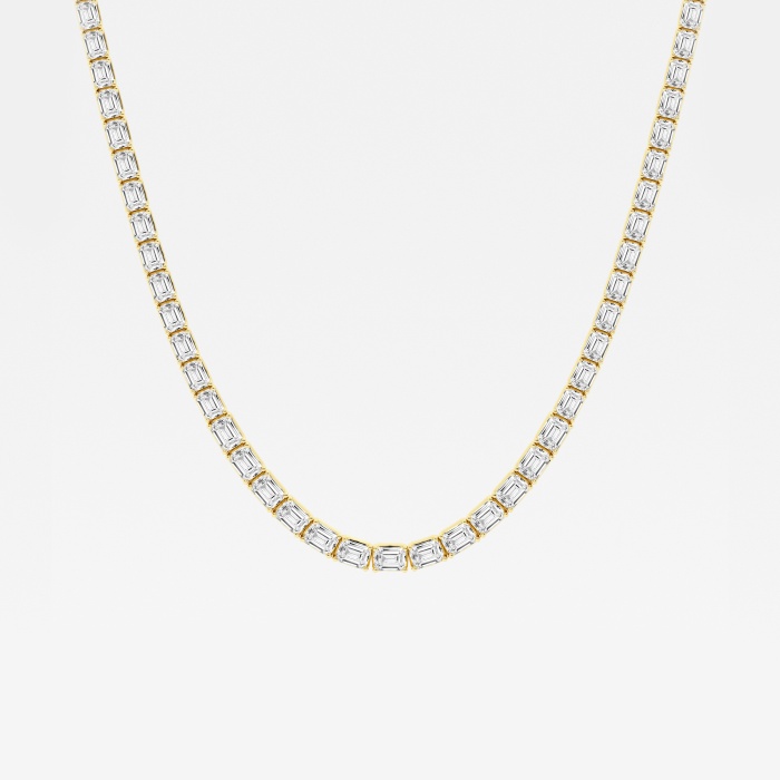 22 ctw Emerald Lab Grown Diamond Graduated Tennis Necklace