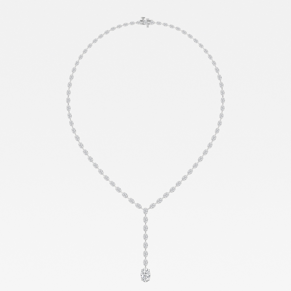 Additional Image 1 for  Badgley Mischka 17 ctw Oval Lab Grown Diamond Lariat Tennis Necklace