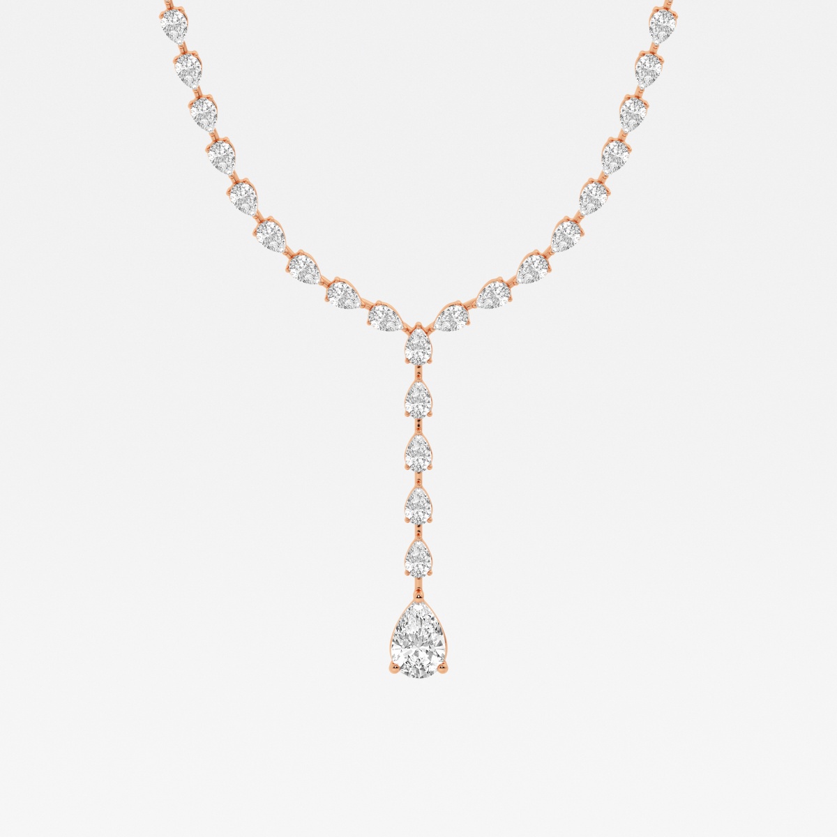 Badgley Mischka 17 ctw Pear Lab Grown Diamond Lariat Tennis Necklace