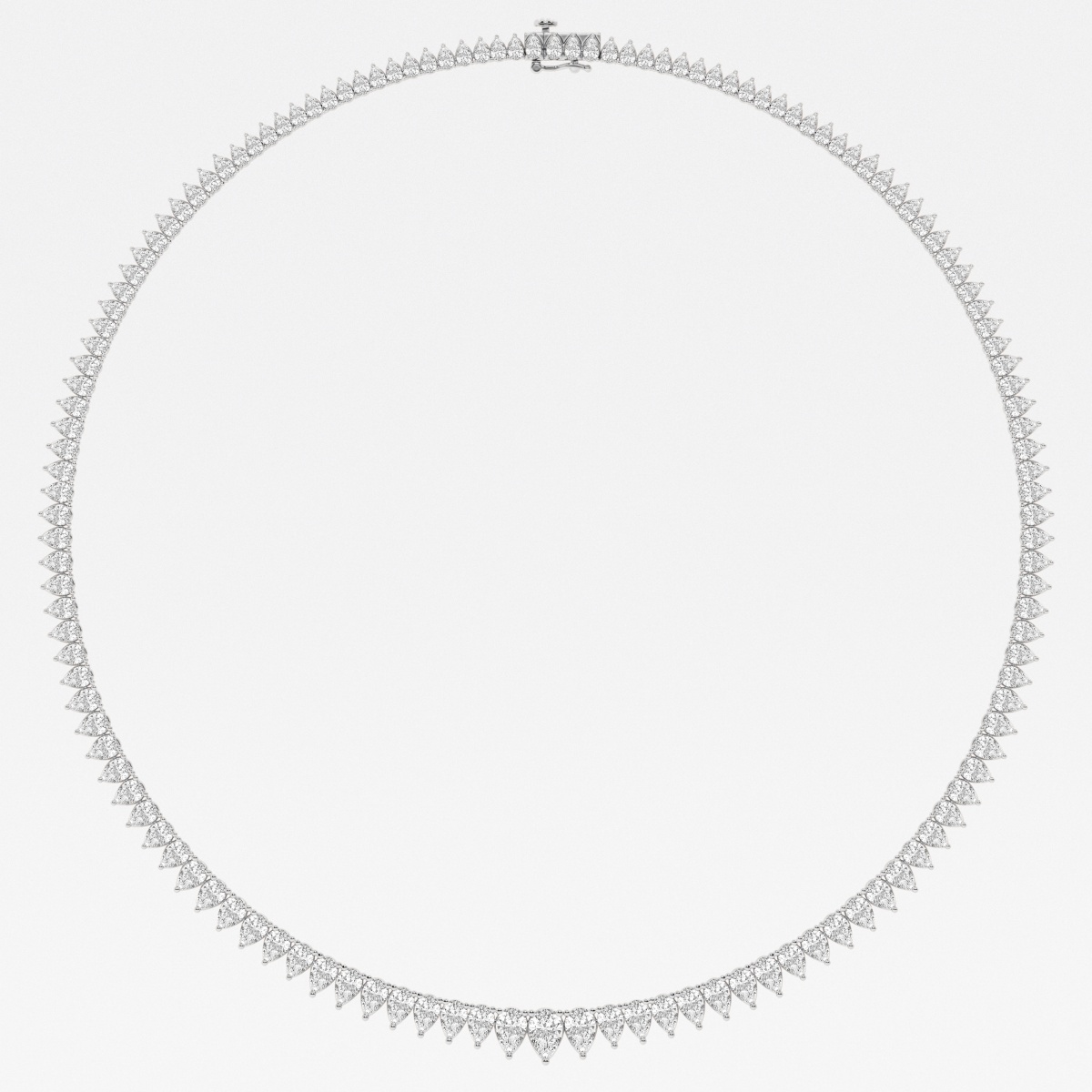Additional Image 1 for  21 1/2 ctw Pear Lab Grown Diamond Graduated Tennis Necklace