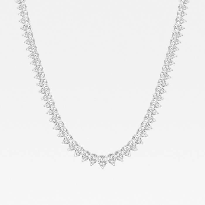 abgestufte Tennis-Halskette mit birnenförmigem Lab-Grown-Diamant, 21 1/2 ctw