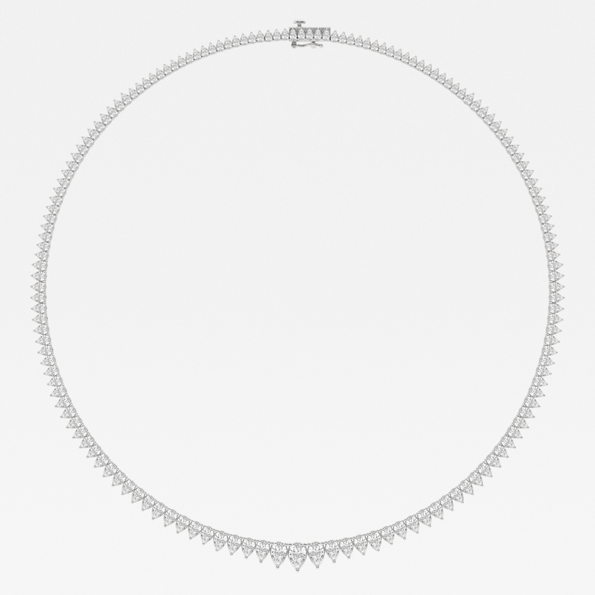 Additional Image 1 for  16 1/2 ctw Pear Lab Grown Diamond Graduated Tennis Necklace