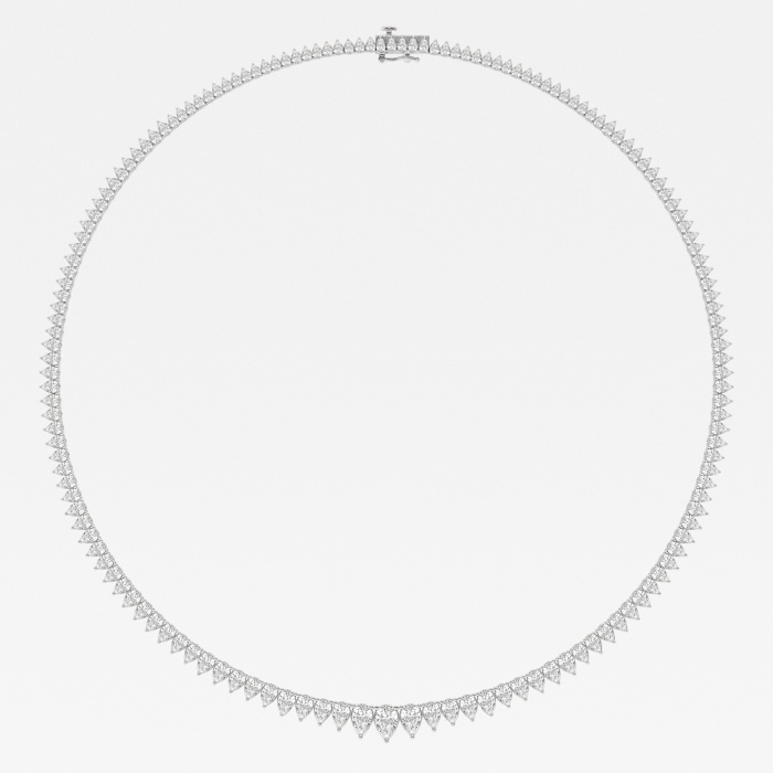 Additional Image 1 for  16 1/2 ctw Pear Lab Grown Diamond Graduated Tennis Necklace