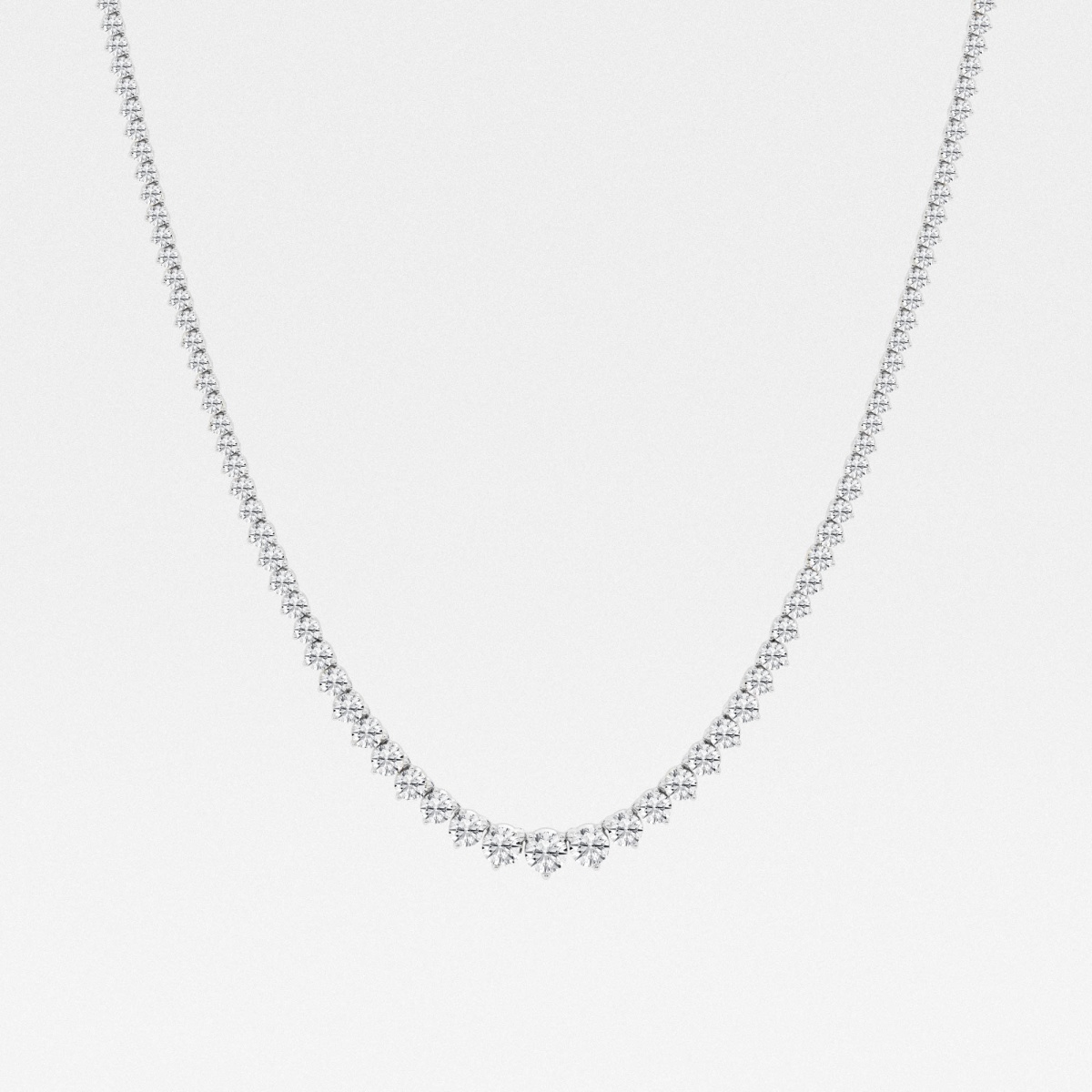 10 ctw Round Lab Grown Diamond Graduated Riviera Necklace