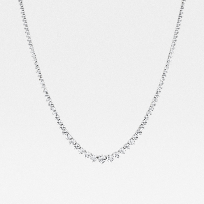 10 ctw Round Lab Grown Diamond Graduated Riviera Necklace