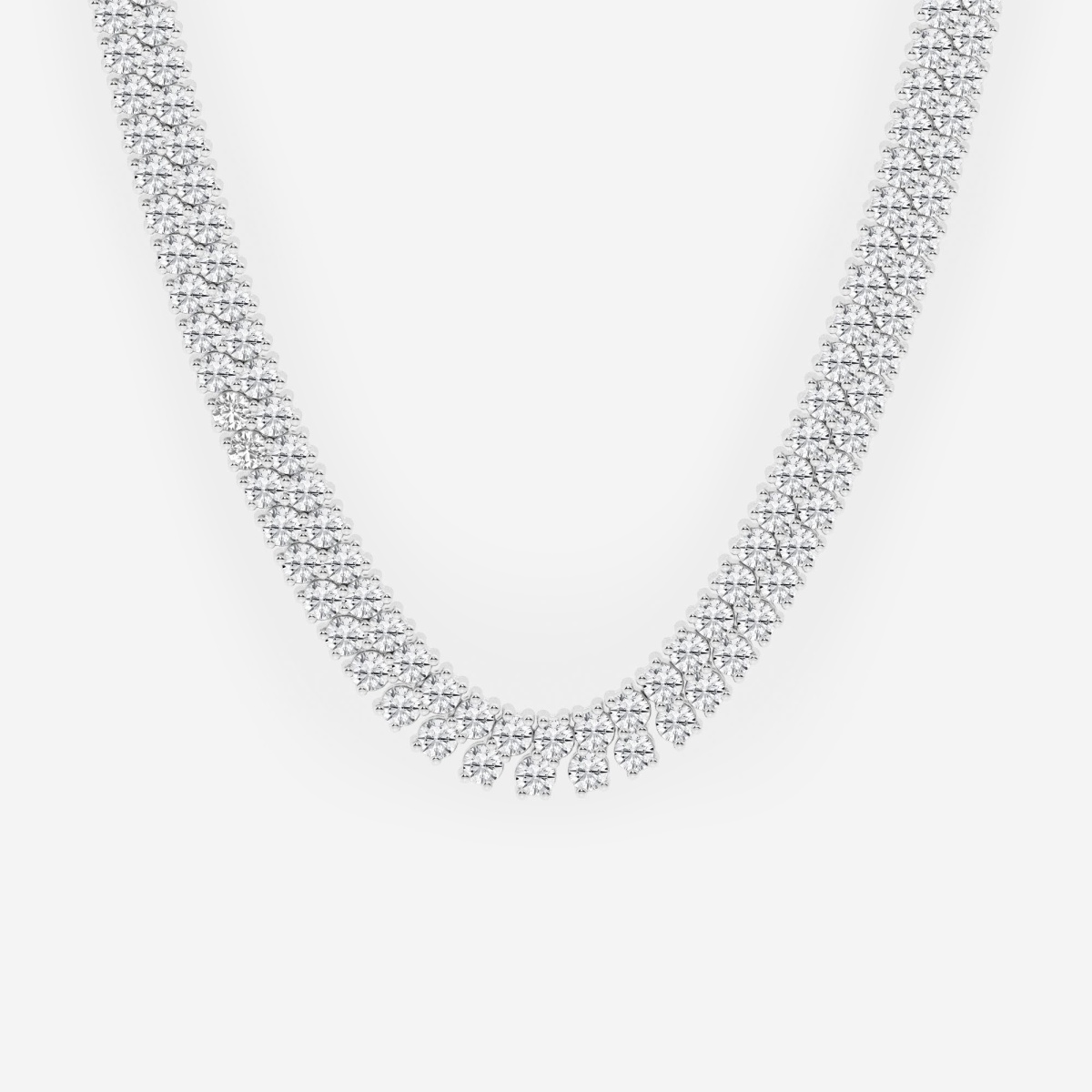 45 1/2 ctw Round Lab Grown Diamond Double row Tennis Necklace