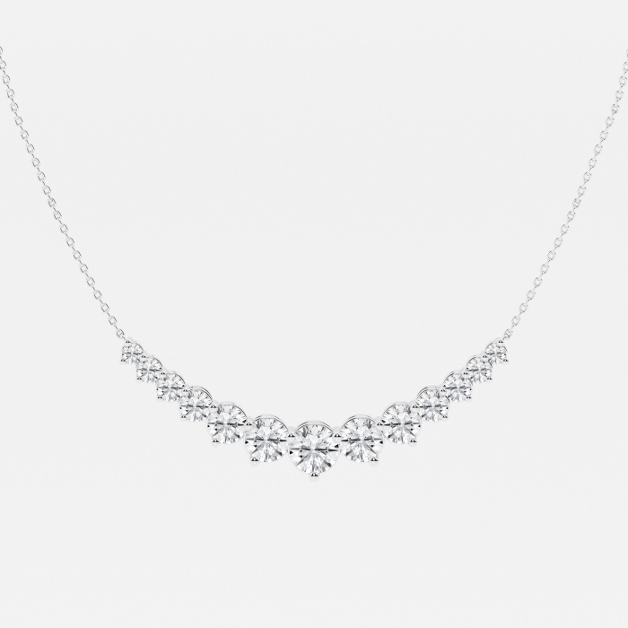 modische Halb-Eternity-Halskette mit 5 ctw rundem, im Labor gewachsenem Diamant und dreizehn Steinen