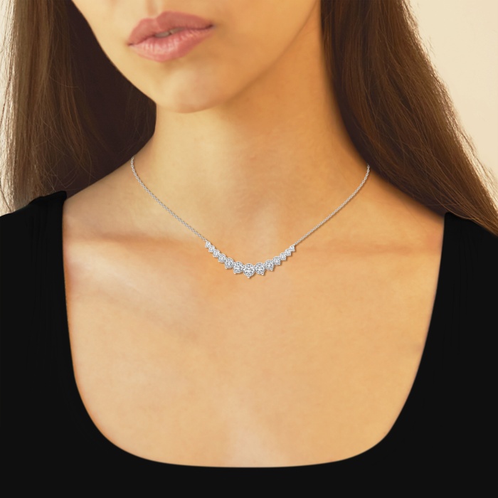 Additional Image 3 for  5 ctw Round Lab Grown Diamond Thirteen Stone Demi Eternity Fashion Necklace