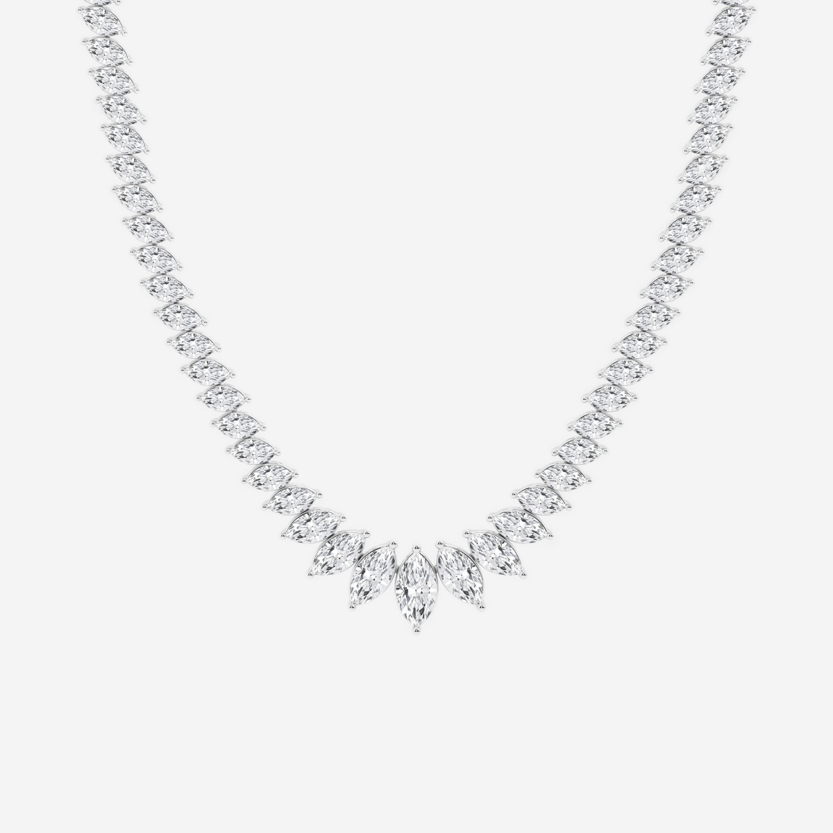 24 ctw Marquise Lab Grown Diamond Graduated Fashion Necklace 24 ctw Marquise Lab Grown Diamond Graduated Fashion Necklace