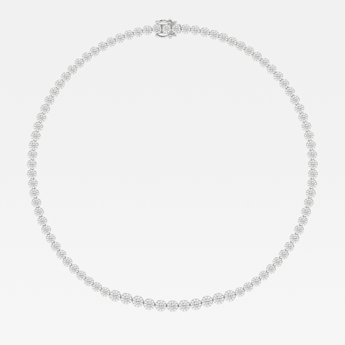 Additional Image 1 for  7 ctw Round Lab Grown Diamond Halo Tennis Necklace