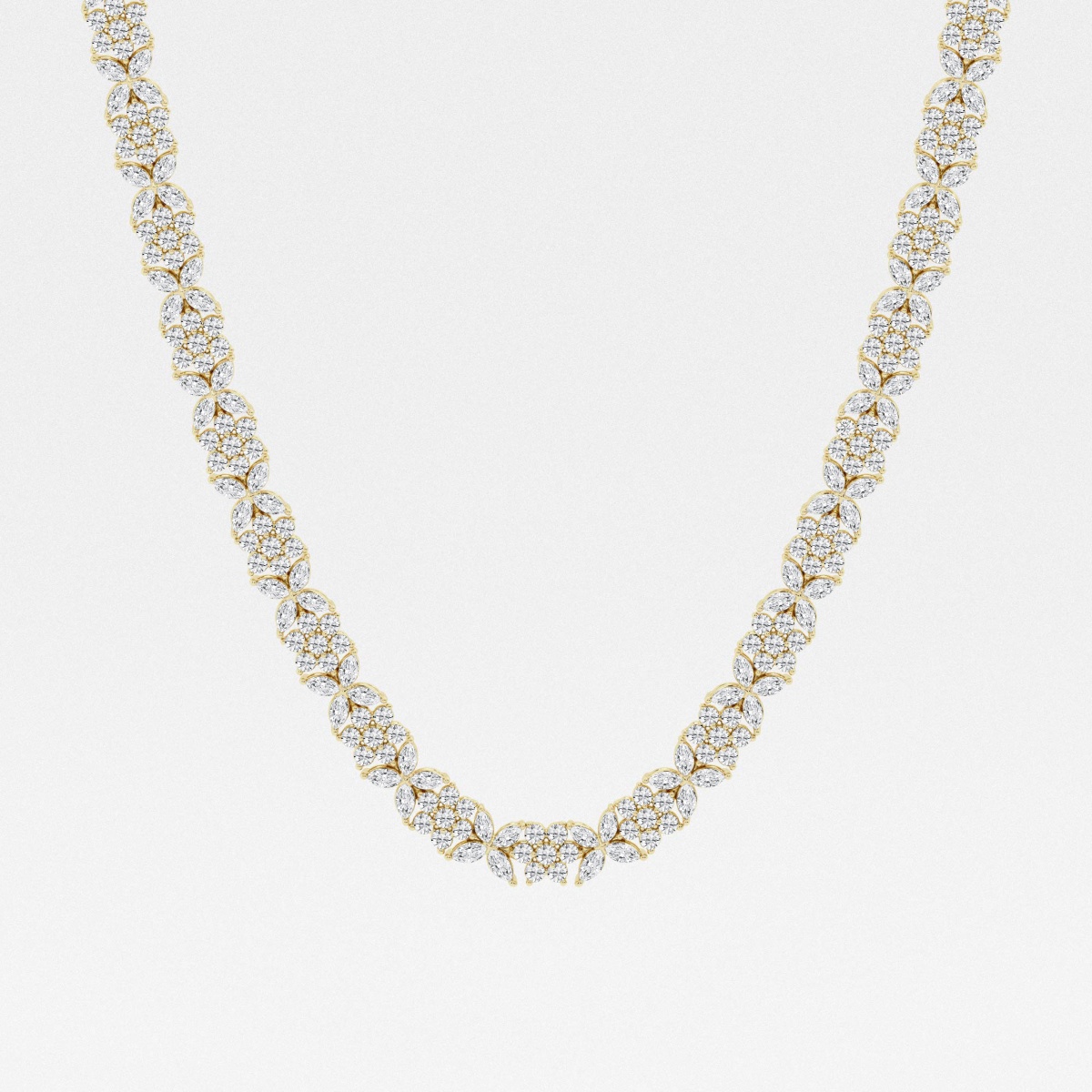 20 ctw Marquise Lab Grown Diamond Floral Tennis Necklace