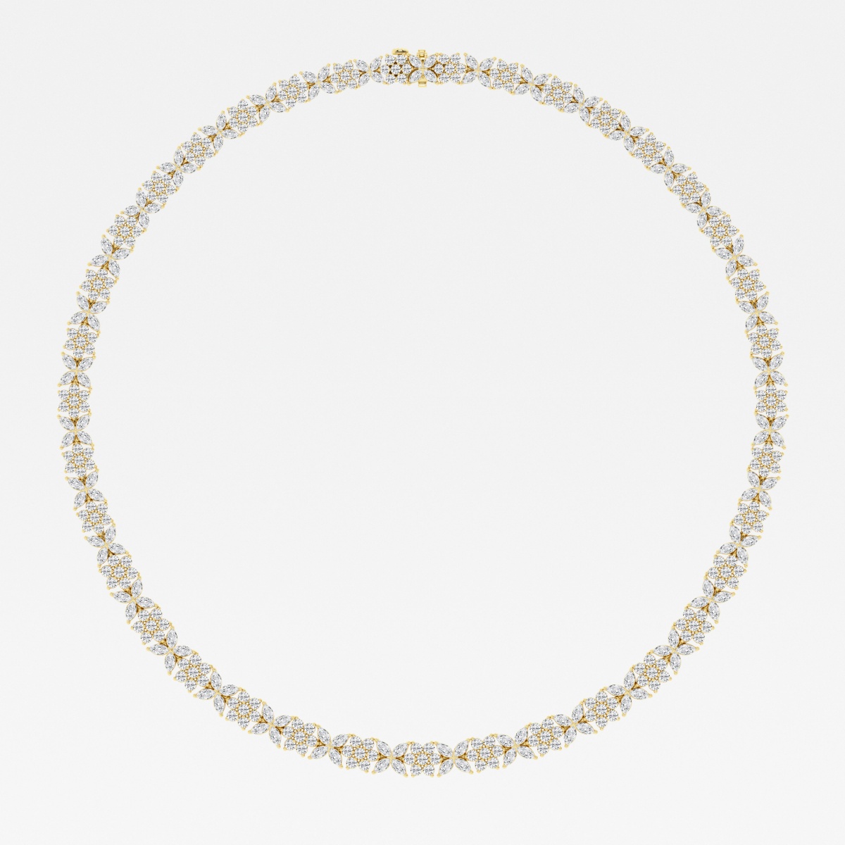Additional Image 1 for  20 ctw Marquise Lab Grown Diamond Floral Tennis Necklace