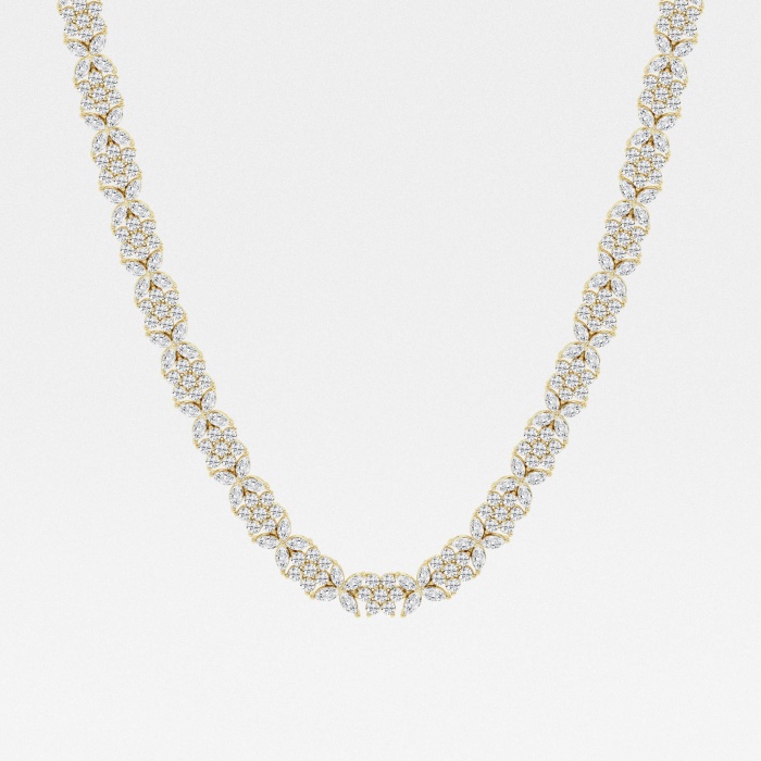20 ctw Marquise Lab Grown Diamond Floral Tennis Necklace