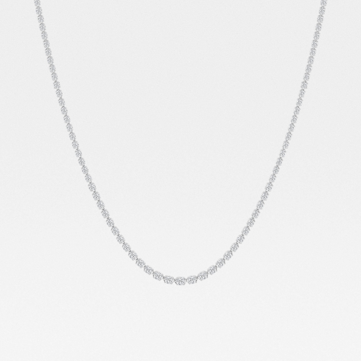 17 1/3 ctw Oval Lab Grown Diamond East West Tennis Necklaces