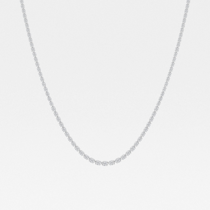 17 1/3 ctw Oval Lab Grown Diamond East West Tennis Necklace