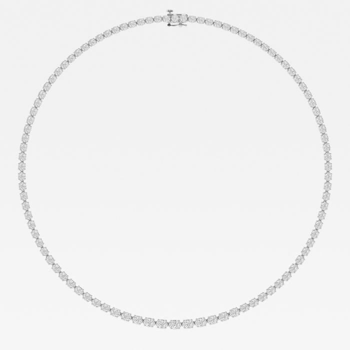 Additional Image 1 for  17 1/3 ctw Oval Lab Grown Diamond East West Tennis Necklace