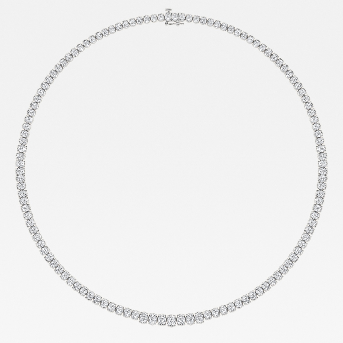 Additional Image 1 for  22 ctw Oval Lab Grown Diamond Graduated Tennis Necklace