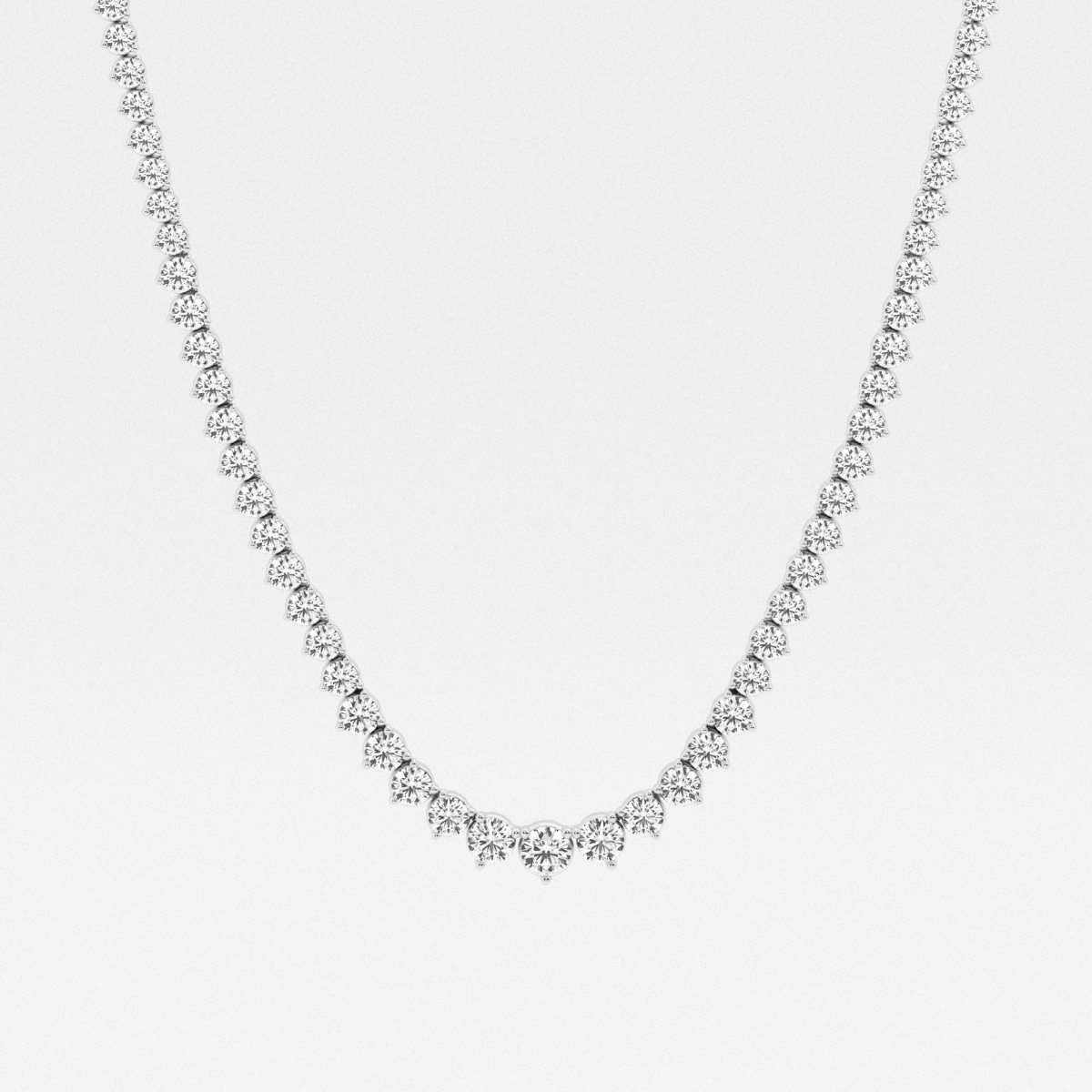 20 ctw Round Lab Grown Diamond Graduated Riviera Necklace