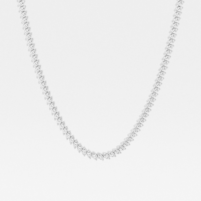 17 1/3 ctw Marquise Lab Grown Diamond Marquise Tennis Necklaces