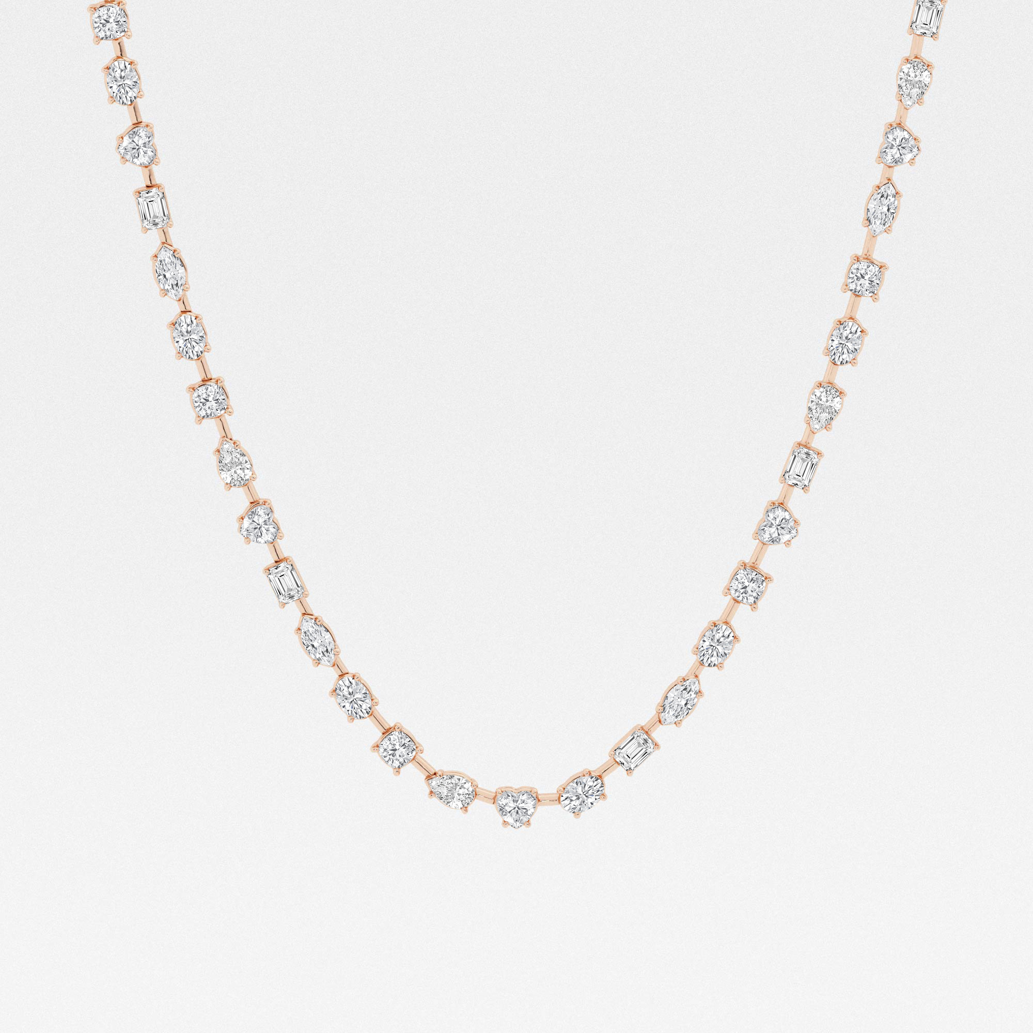 15 1/4 ctw Multi-Shape Lab Grown Diamond Tennis Necklace - Grownbrilliance