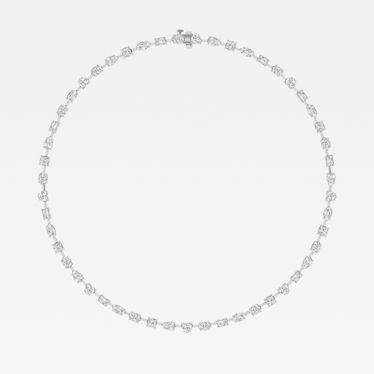 Additional Image 1 for  15 1/4 ctw Multi-Shape Lab Grown Diamond Tennis Necklace