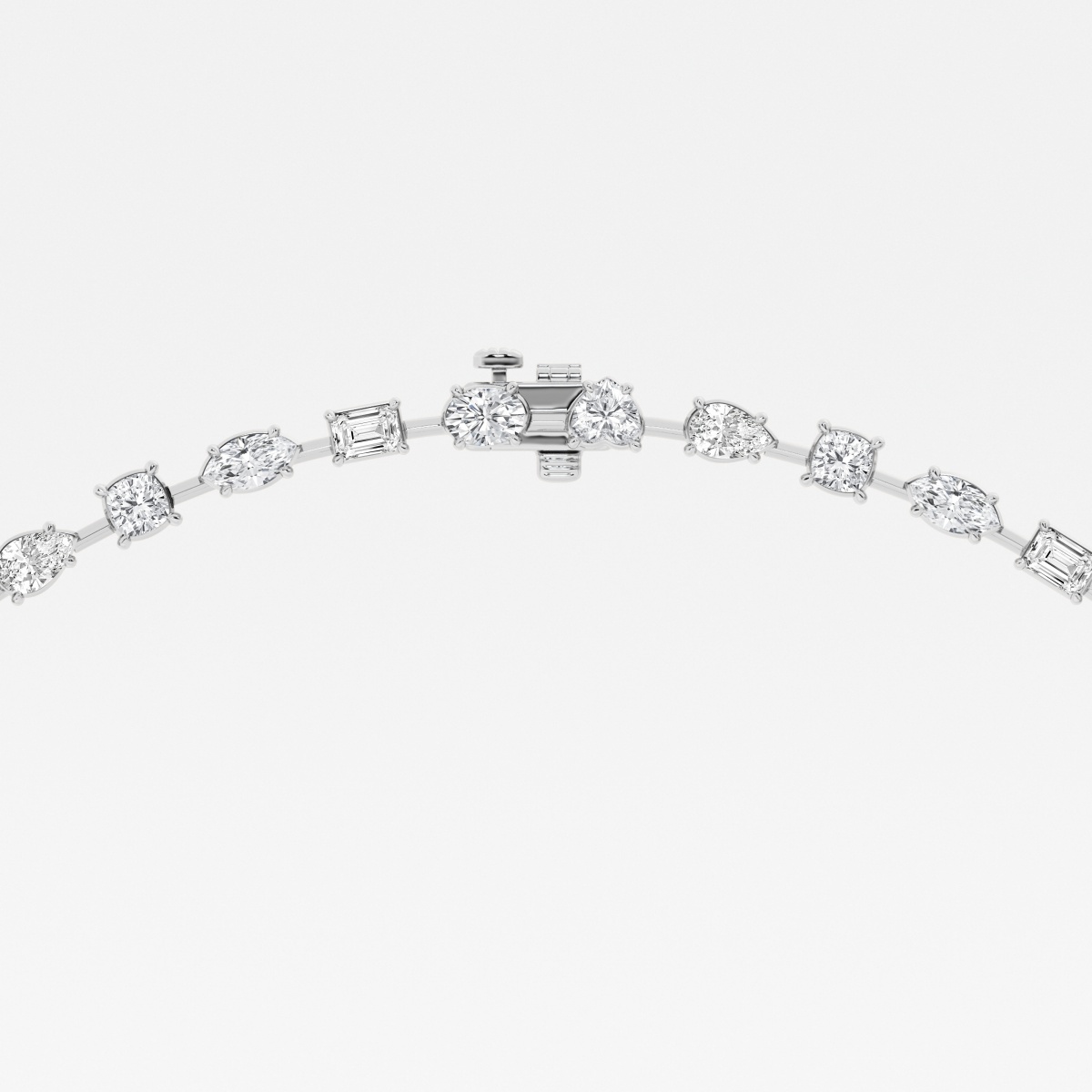 Additional Image 2 for  15 1/4 ctw Multi-Shape Lab Grown Diamond Tennis Necklace
