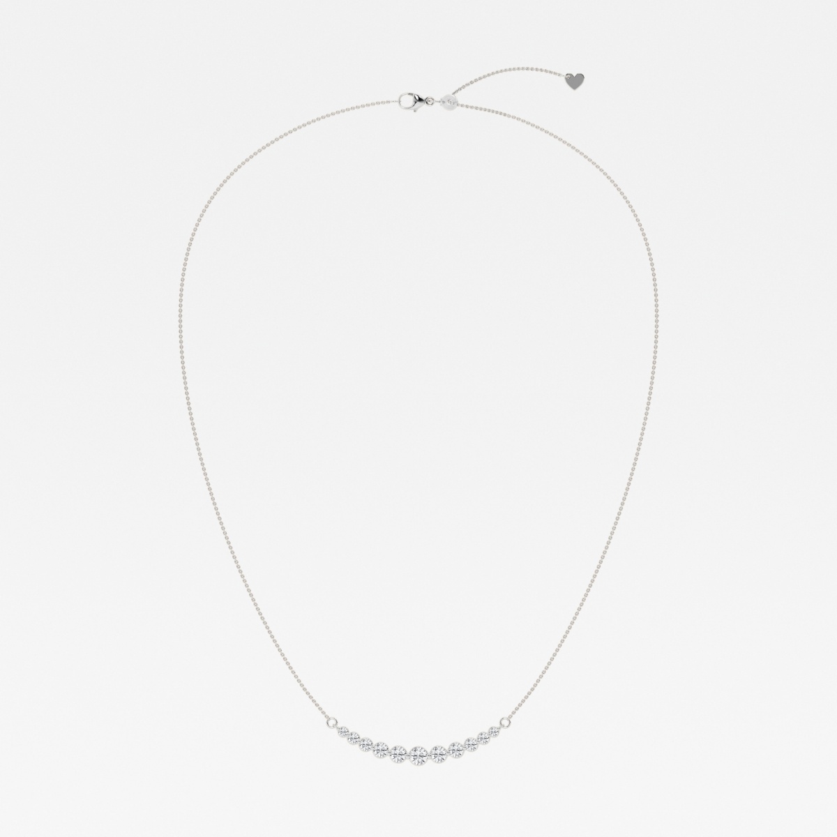 Additional Image 1 for  1 ctw Round Lab Grown Diamond Curved Center Fashion Necklace