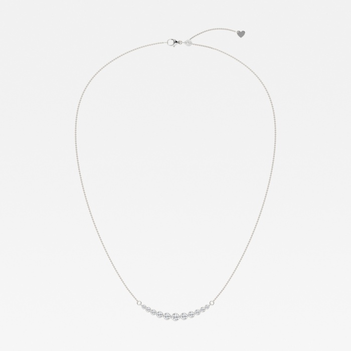 Additional Image 1 for  1 ctw Round Lab Grown Diamond Curved Center Fashion Necklace