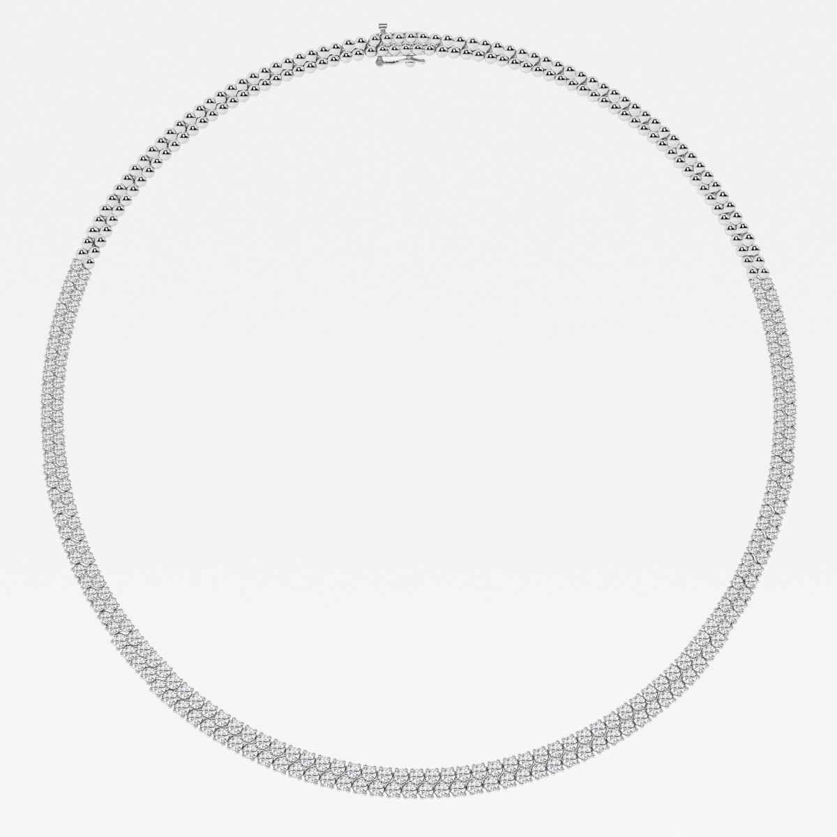 Additional Image 1 for  11 ctw Round Lab Grown Diamond Double row Tennis Necklace